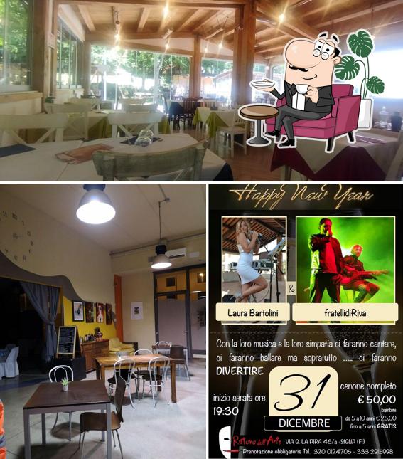 Gli interni di Ristoro dell'Arte