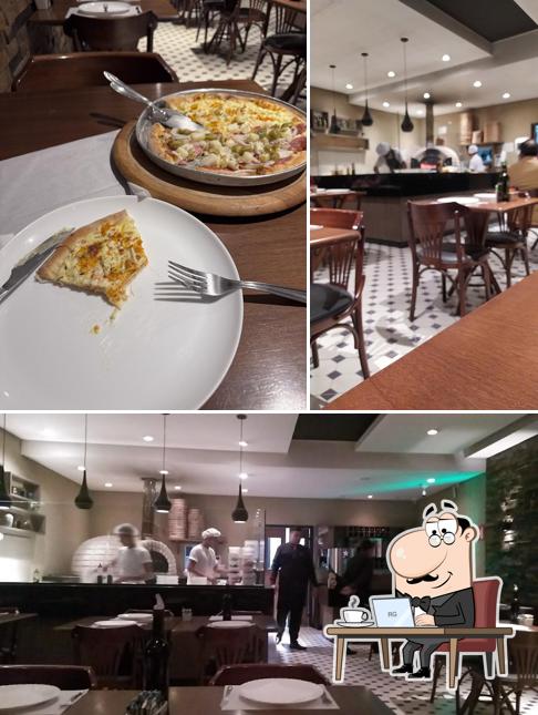 O interior do Donna Pizza & Pub