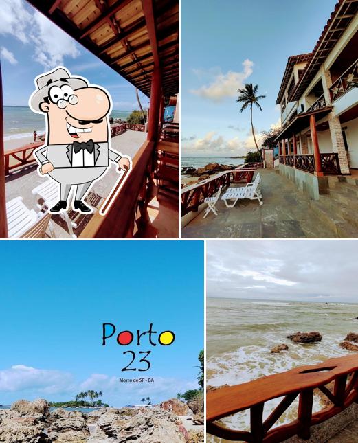 O exterior do Porto 23 beach bar e restaurante