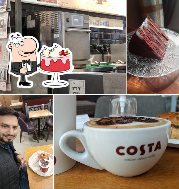 Red velvet cake at Costa Coffee