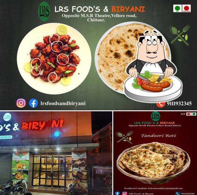 The image of food and exterior at LRS Restaurant