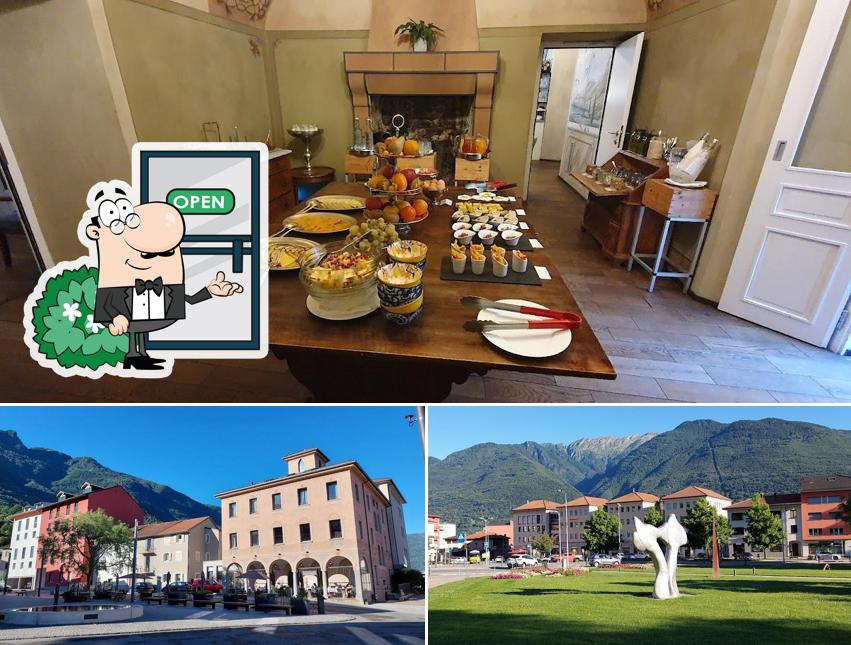 La esterno e cibo del ristorante