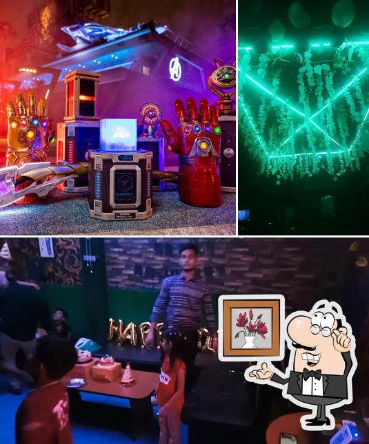 Take a look at the photo depicting interior and beverage at Avengers