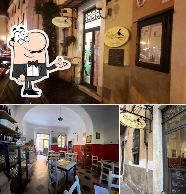 Gli interni di Osteria La Capinera