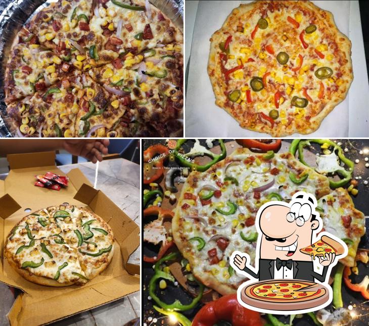 At Choice of pizza's, you can order pizza