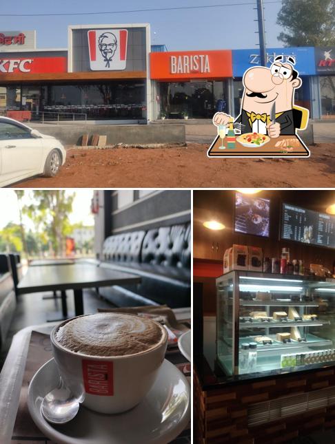 The image of food and exterior at Barista