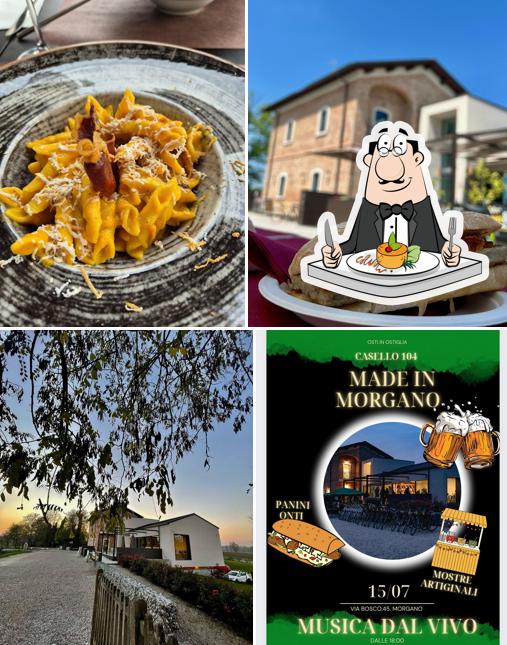 Tra le varie cose da Casello 104 si possono trovare la cibo e esterno