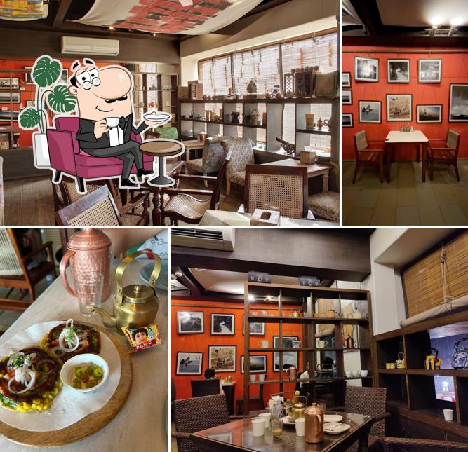 Take a seat at one of the tables at Tapri Central