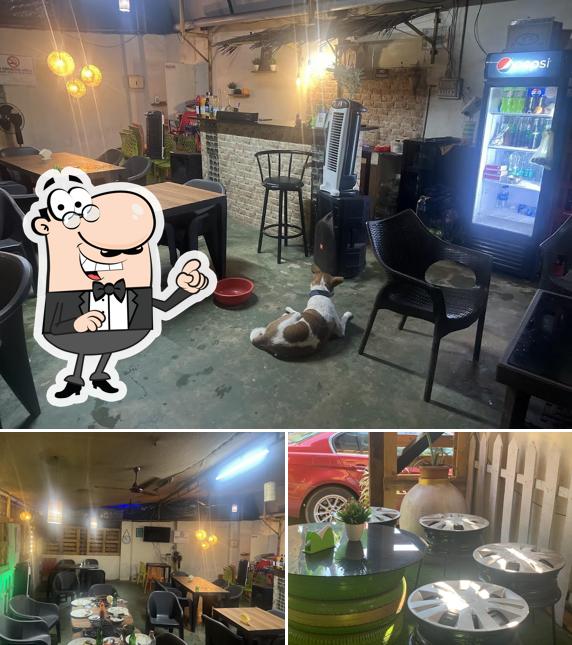 Among various things one can find interior and exterior at Darla's Cafe