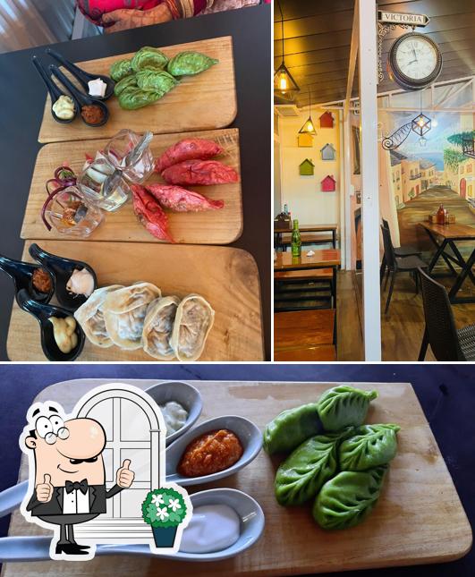 The image of Woodfire cafe’s exterior and food