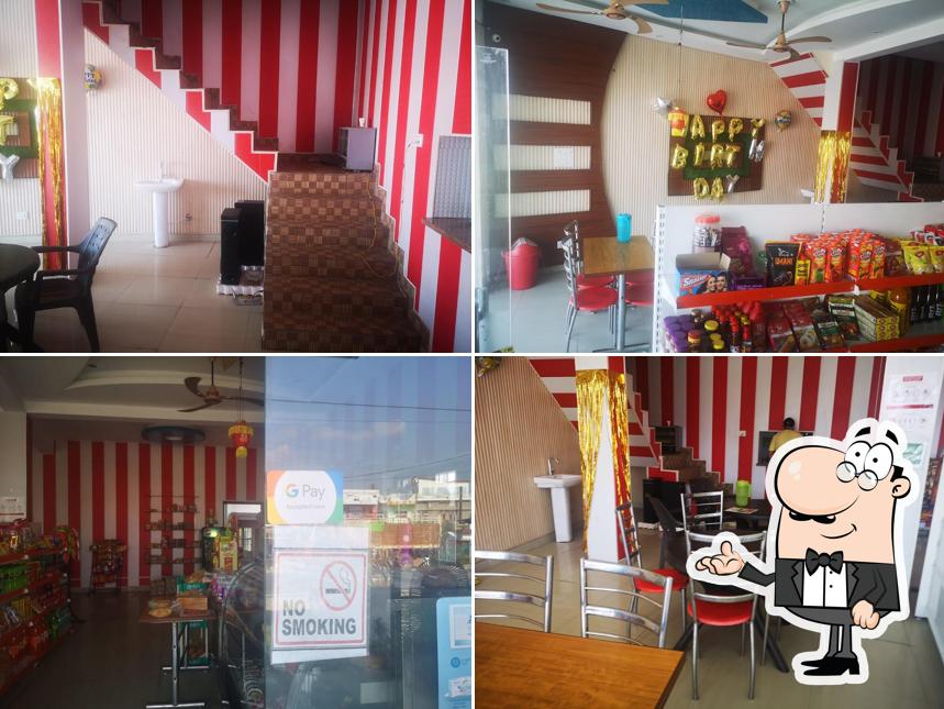 Take a seat at one of the tables at Celebration Bakery