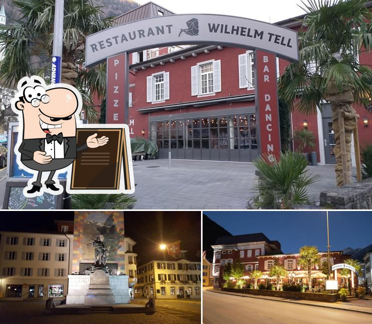 Puoi goderti l'aria fresca da seduto all'esterno di Restaurant Pizzeria Wilhelm Tell