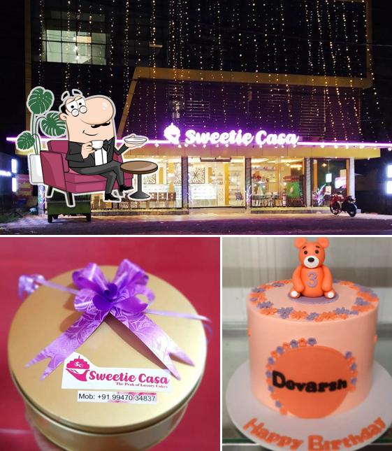 This is the picture displaying interior and food at Sweetie Casa