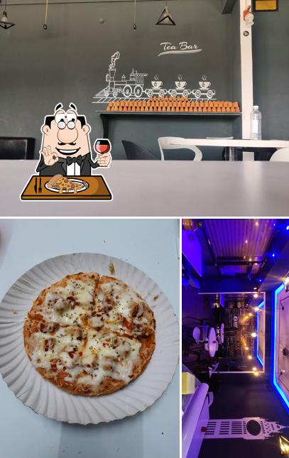 Pick pizza at Tea Bar pocket cafe