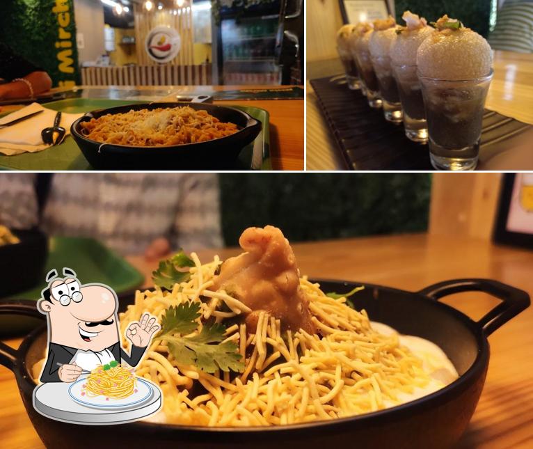 Spaghetti carbonara at Mithi Mirchi 56 Dukan Indore