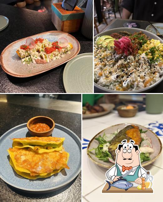 Grilled salmon at Comal