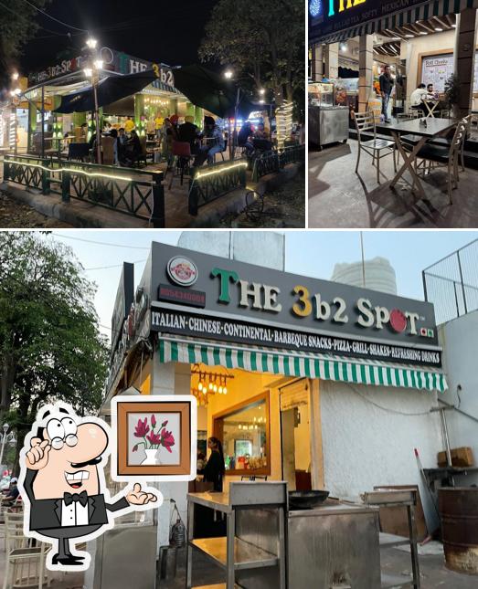 Take a seat at one of the tables at The 3B2 Spot, Roti chonka