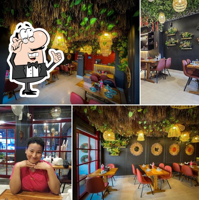 The interior of TribeTown Kitchen - Naga Restaurant / Kitchen