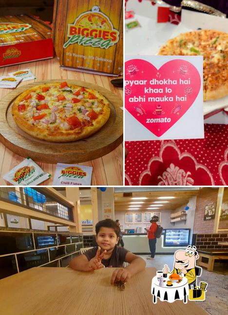 This is the image displaying food and interior at Biggies pizza khurja