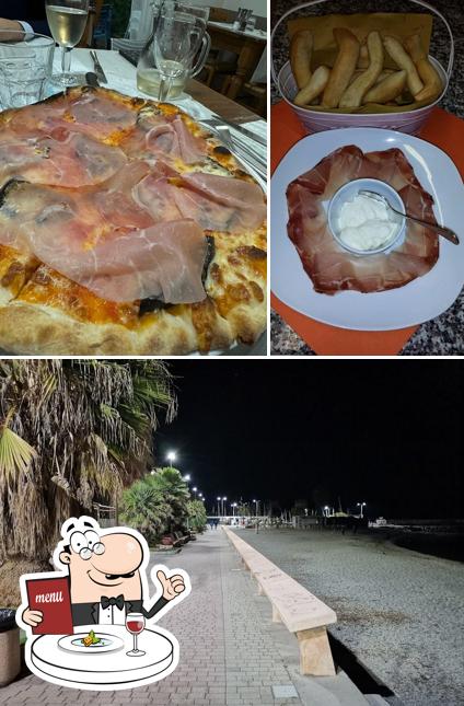 Dai un’occhiata alla immagine che presenta la cibo e esterno di Mare Blu Pizzeria