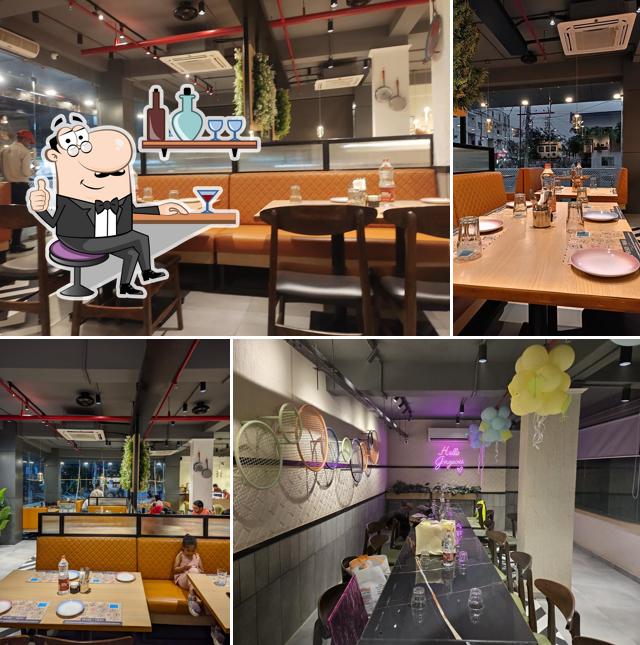 Take a seat at one of the tables at Kailash Parbat Bhilai