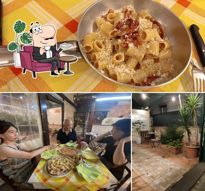 La interni e cibo del ristorante
