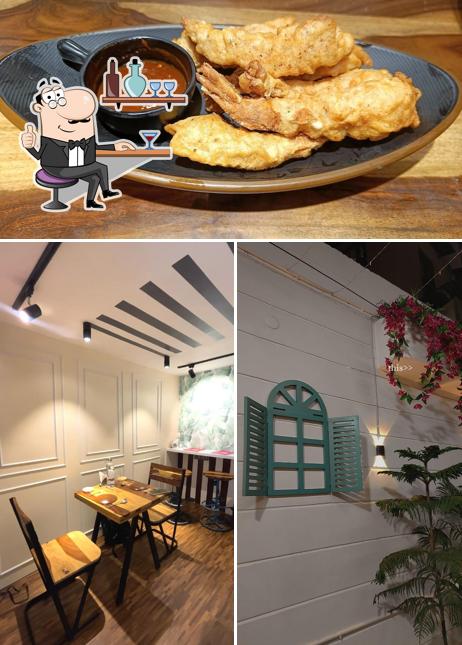 The picture of interior and food at Baomian Cafe & Restaurant