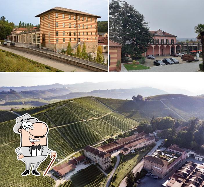 Gli esterni di Villaggio Narrante in Fontanafredda & Casa E. di Mirafiore
