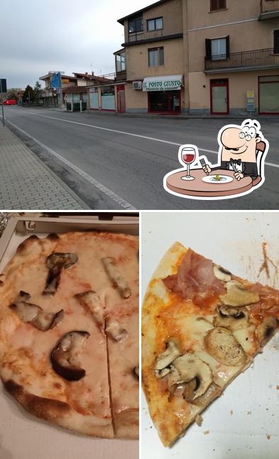 Questa è la immagine che presenta la cibo e esterno di Pizzeria Il Posto Giusto