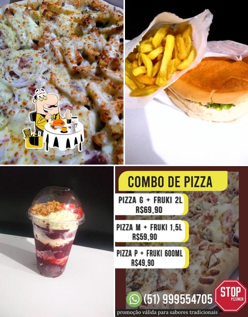 Platos en STOP pizzaria