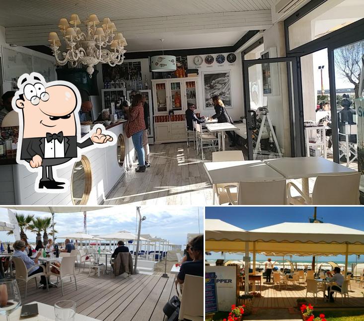 Gli interni di Lo Skipper Beach club