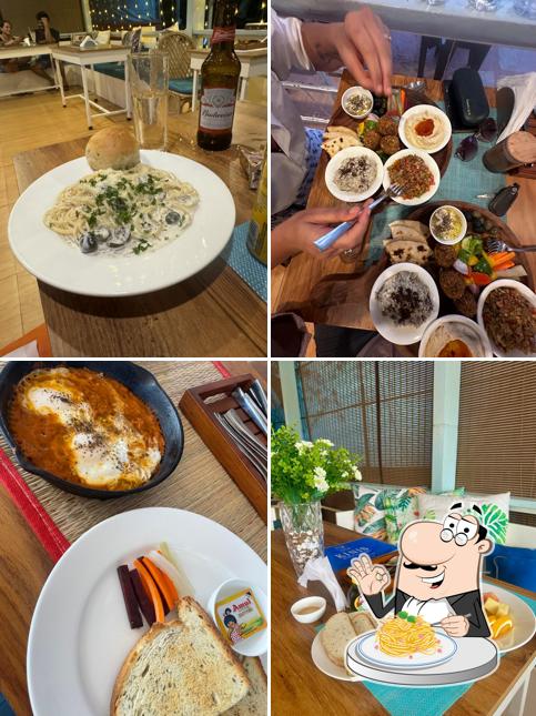 Spaghetti carbonara at Kinis bistro and cottages