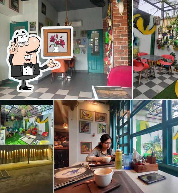Take a seat at one of the tables at Magpie Cafe
