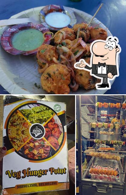 The photo of Veg Hunger Point’s interior and food