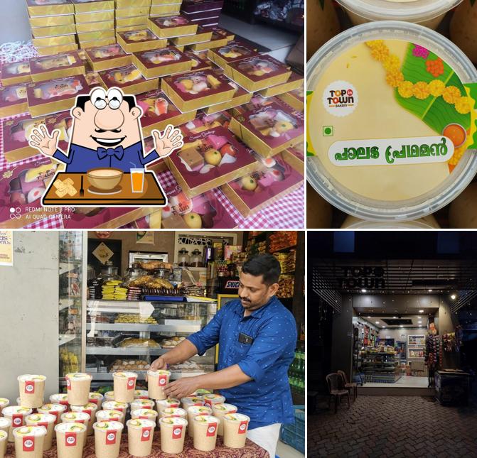 Take a look at the picture displaying food and interior at Top in town bakery