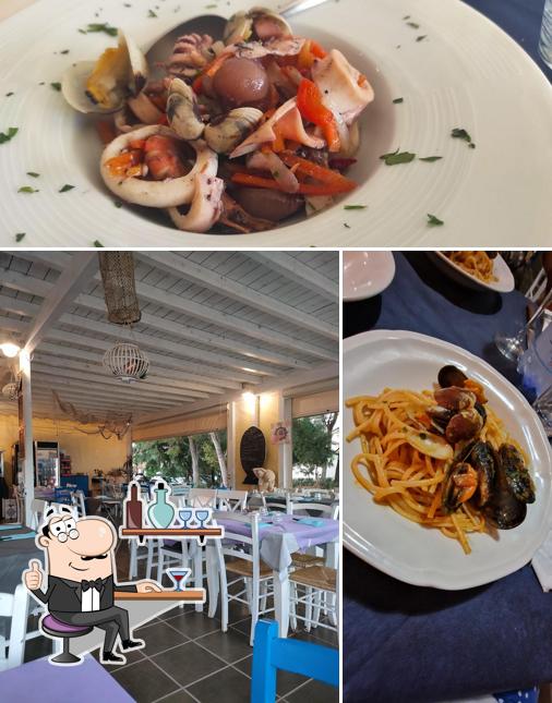 Questa è la foto che raffigura la interni e cibo di Ittiturismo su Giudeu