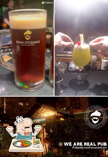 Esta é a foto mostrando comida e exterior no John O'Groats Scottish Pub