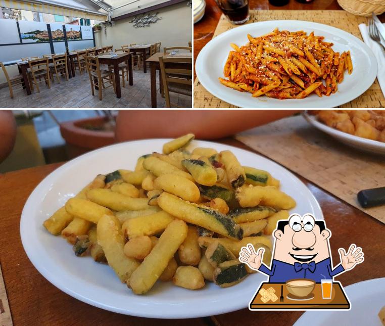 La cibo e interni del ristorante
