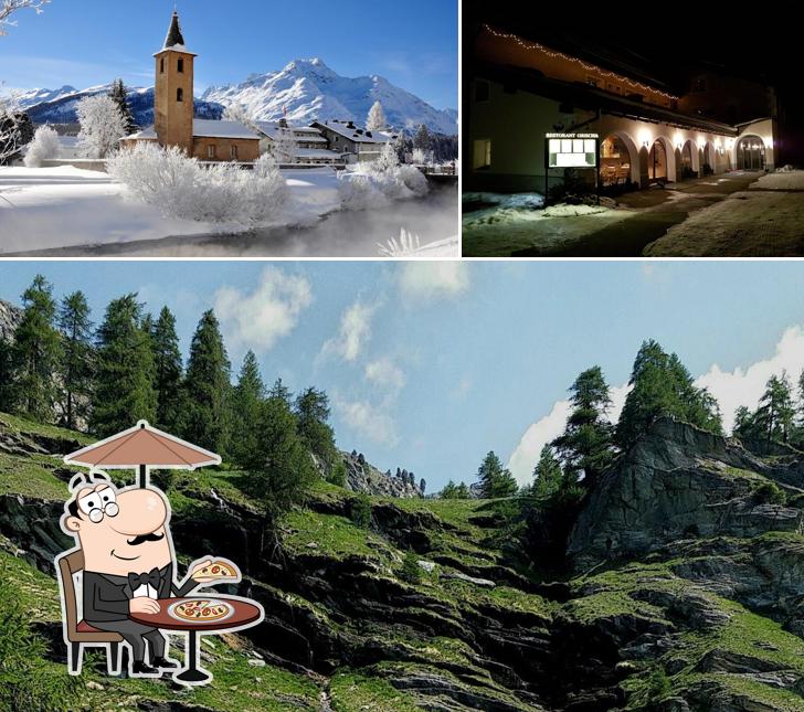 Goditi la vista dagli esterni di Chesa Grischa
