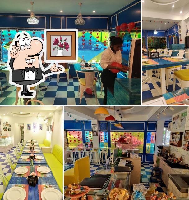 The interior of Happy Belly's Mehfil Restaurant ---A Multicuisine Restaurant