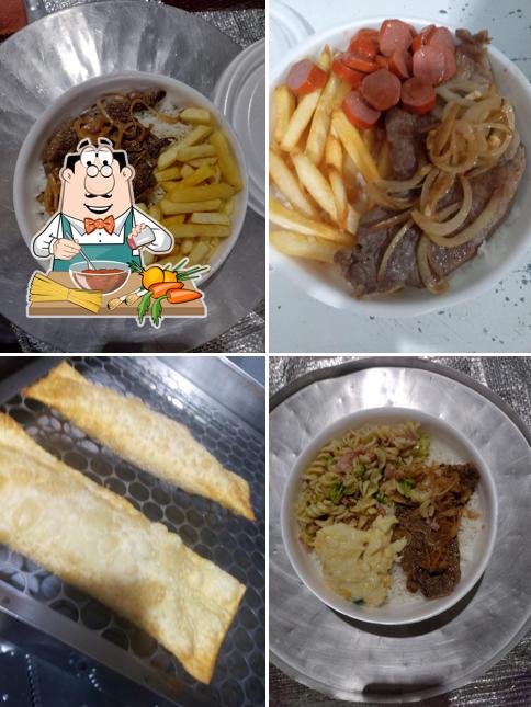 Esparguete à bolonhesa em Ed'ss lanches fritas pastéis pizza Marmitex prato feito