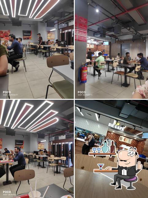 Take a seat at one of the tables at Burger King