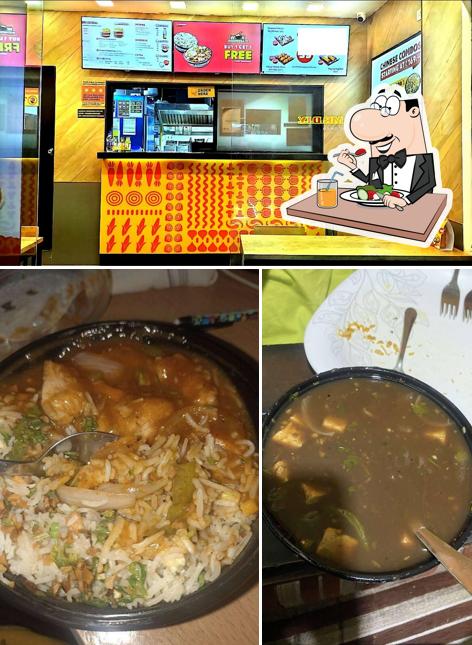 This is the picture displaying food and interior at Chinese Wok