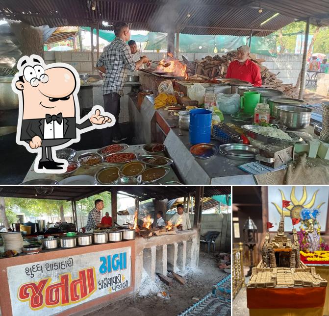 The image of Janta Dhaba’s interior and food