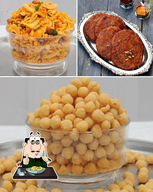 This is the picture showing food and interior at Grand Bakery