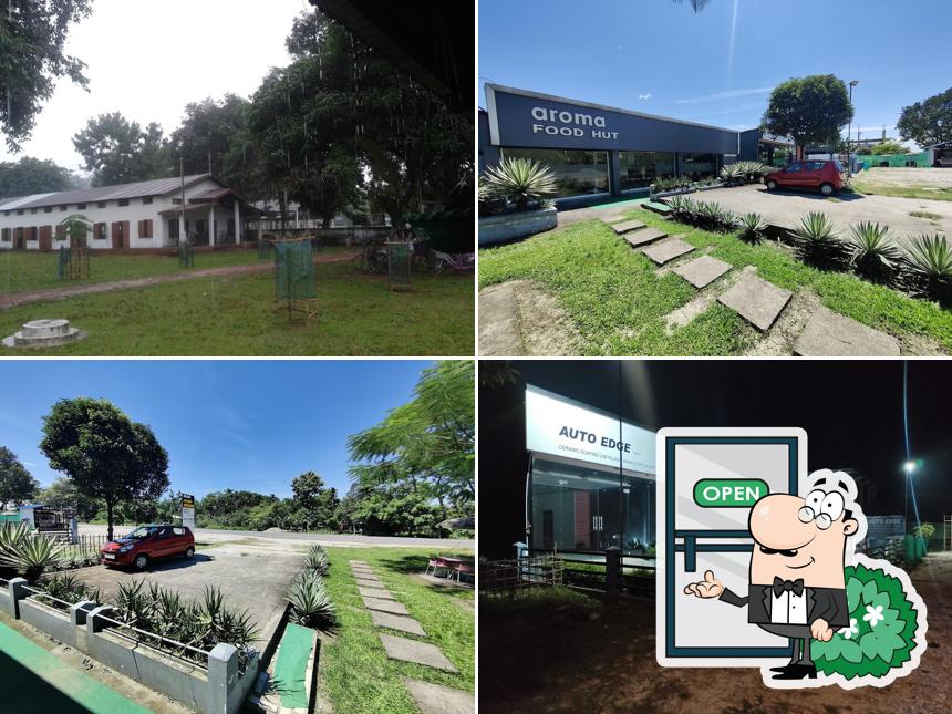 The exterior of Aroma food hut