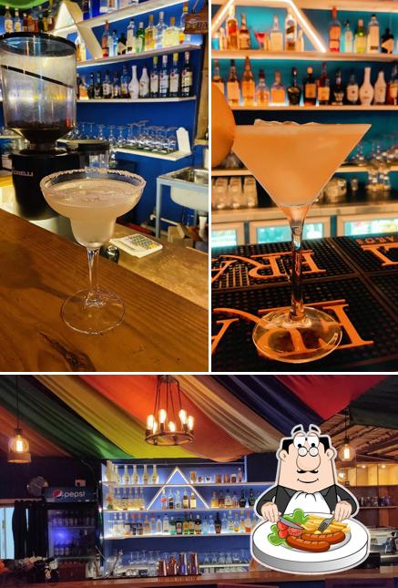 The picture of food and interior at Chill Out Street Bar