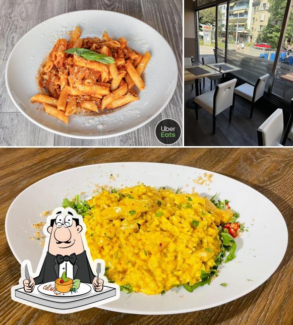 Tra le varie cose da La Rosa Cafe & Pizzeria si possono trovare la cibo e interni