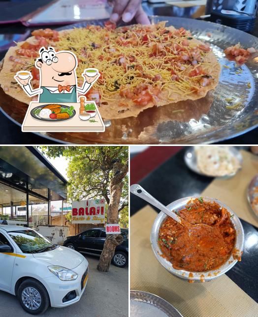 Among different things one can find food and exterior at Balaji resto & stay