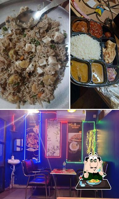 This is the picture depicting food and interior at The Royal Wega Restaurants